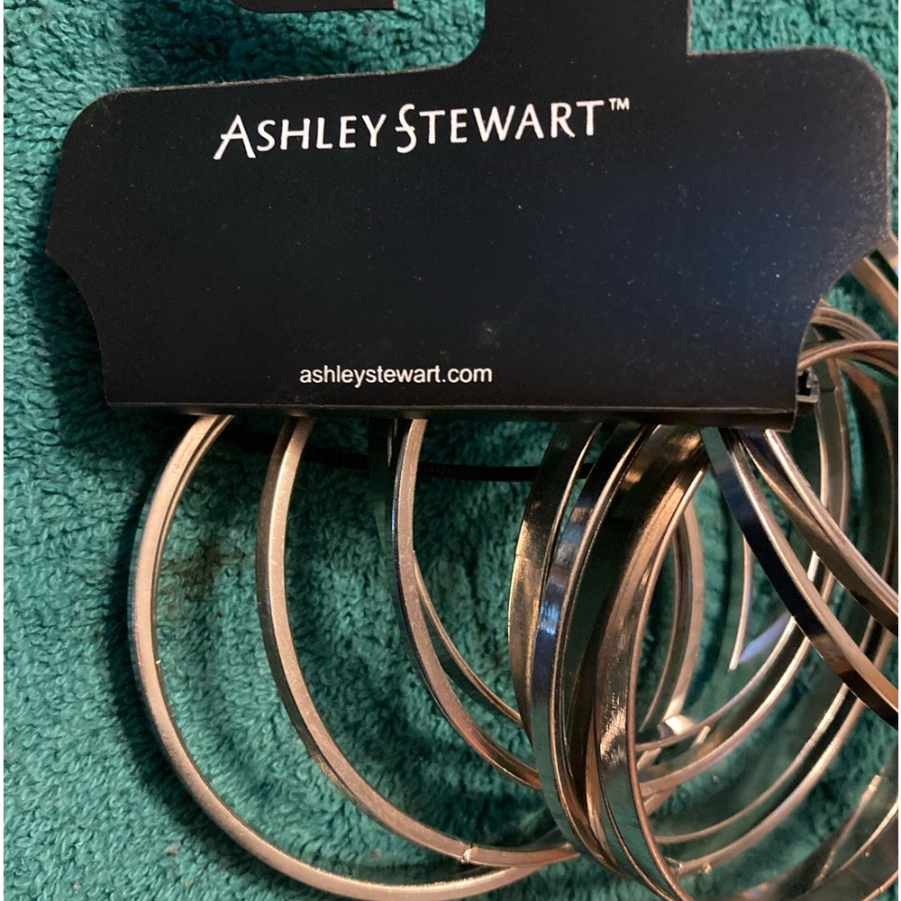 Ashley Stewart Silver Bangles 11 set Bracelet Bundle